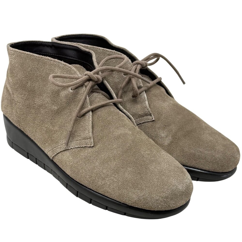 Aerosoles Landlock Taupe Suede Memory Foam 8M Suede Leather Womens Ankle Boot 8M